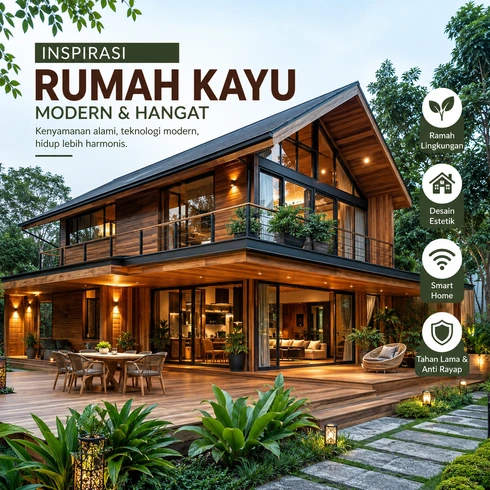 inspirasi rumah kayu modern